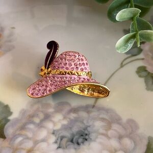 Vintage Pink Crystal Style Hat Pin Brooch